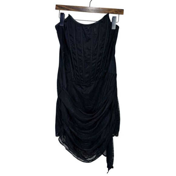 NEW NBD Revolve Lynette Corset Strapless Mini Dress Black Lace Size Large - Picture 4 of 9